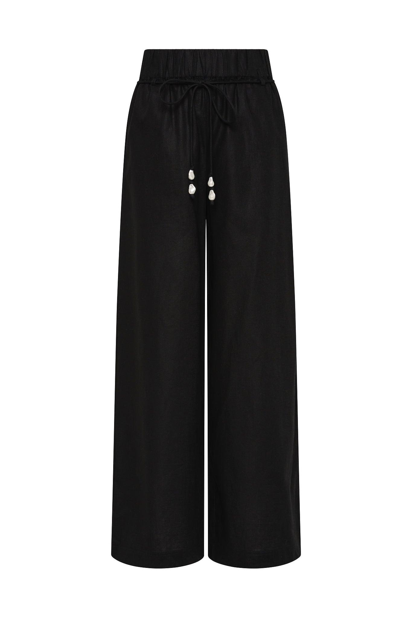 Dessie Belted Relaxed Pant-BLACK / 4 Product Image