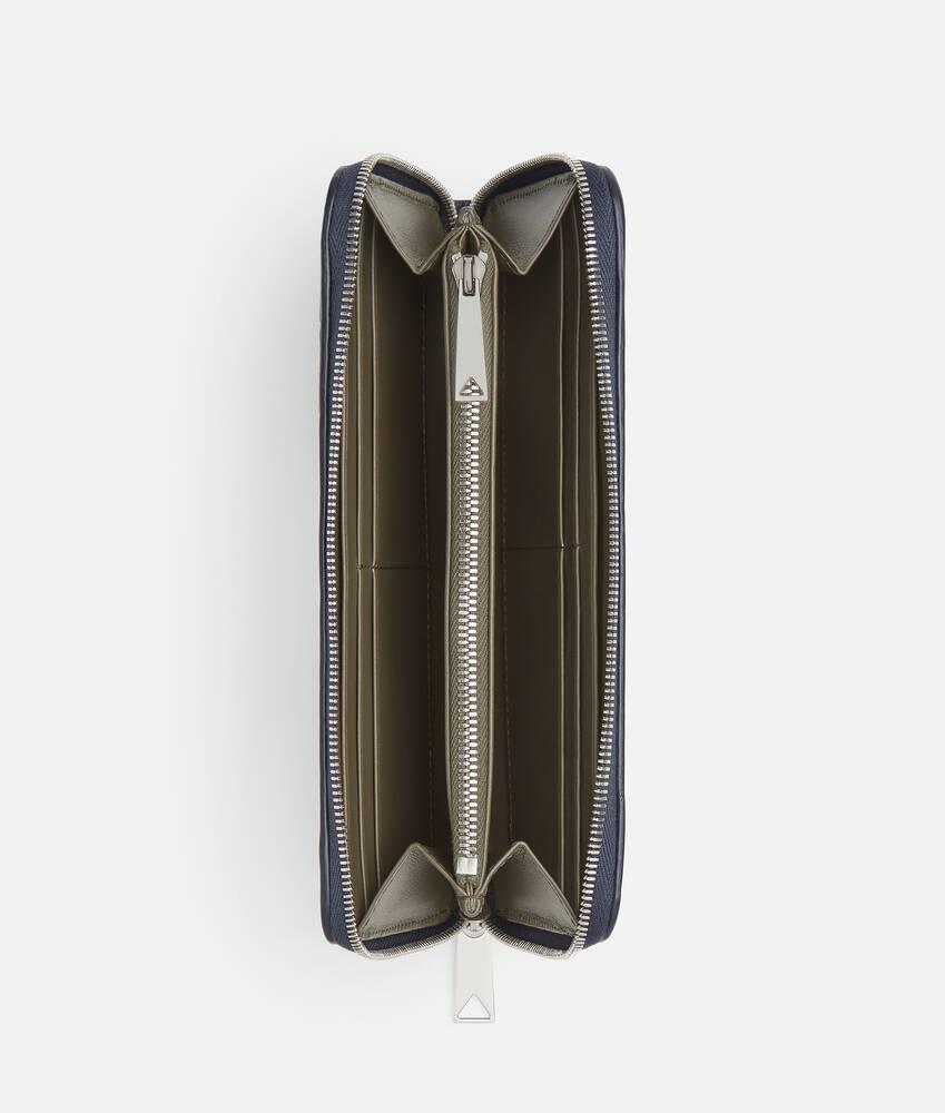 Men's Intrecciato Zip Around Wallet in Abyss/cypress Product Image