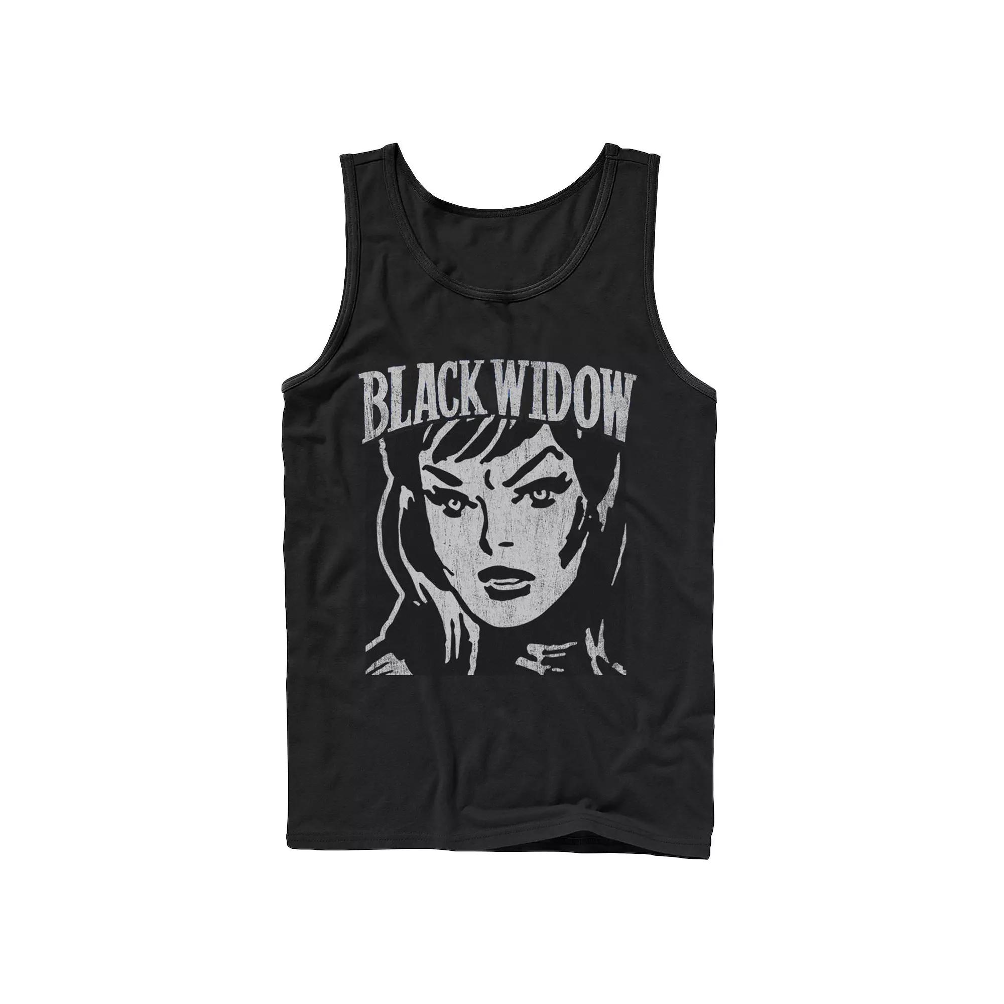 Men's Marvel Black Widow Retro Vintage Portrait Tank Top,  Product Image