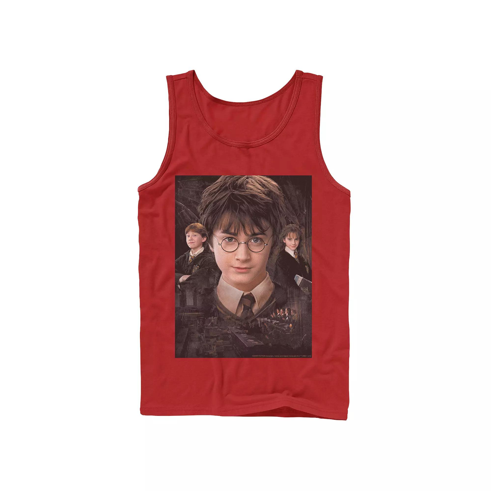Men's Harry Potter Chamber Of Secrets Harry Ron Hermione Poster Graphic Tank Top,  Product Image
