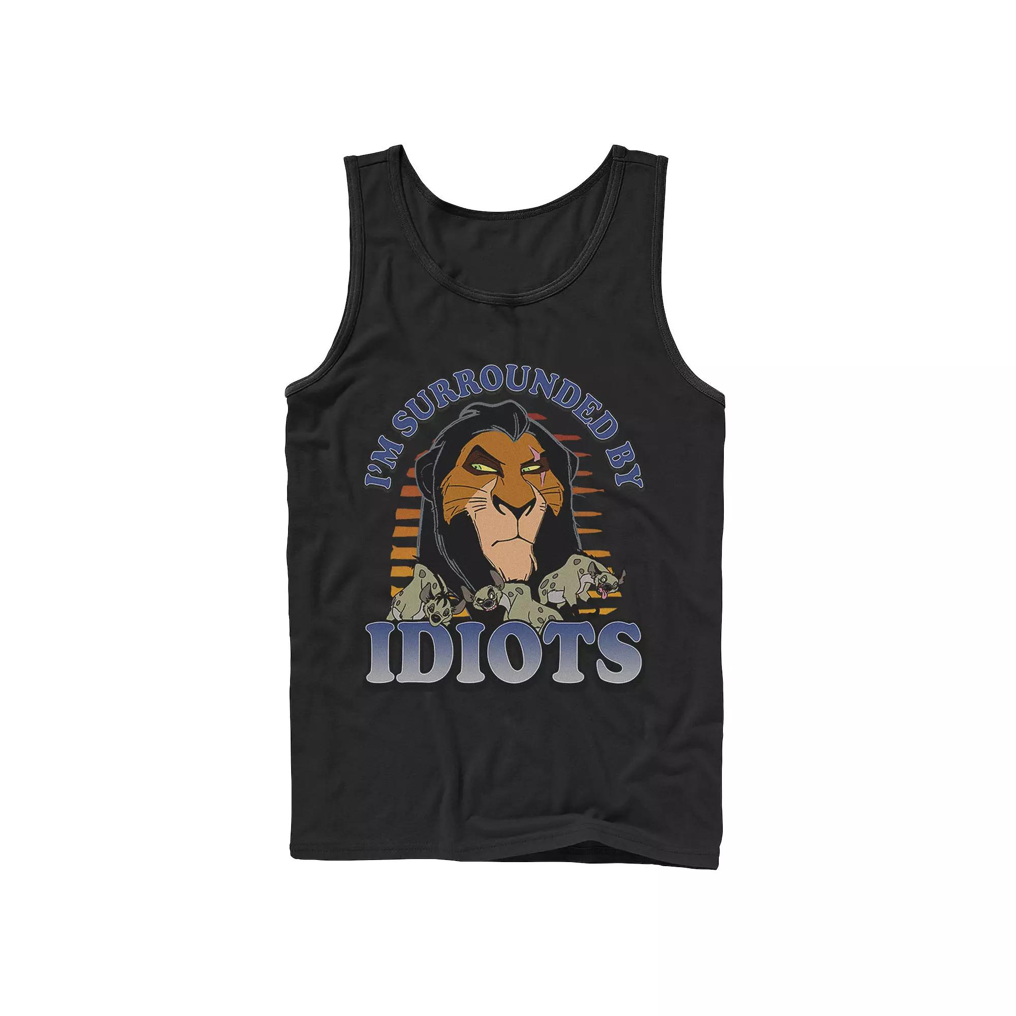 Disney's The Lion King Scar Men's Surrounded By Idiots Sunset Poster Tank Top,  Product Image