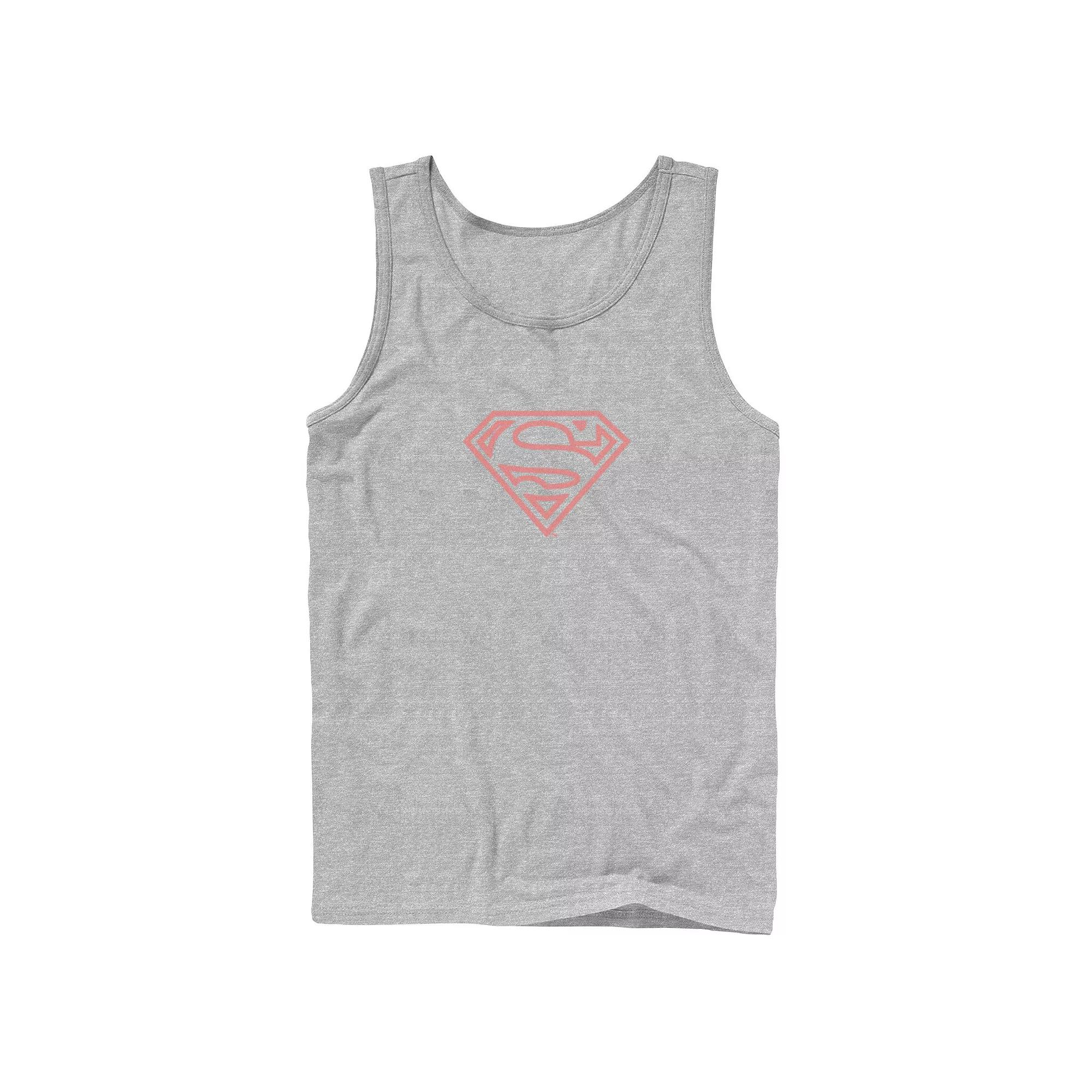 Men's DC Comics Superman Red Line Art Logo Tank Top,  Product Image