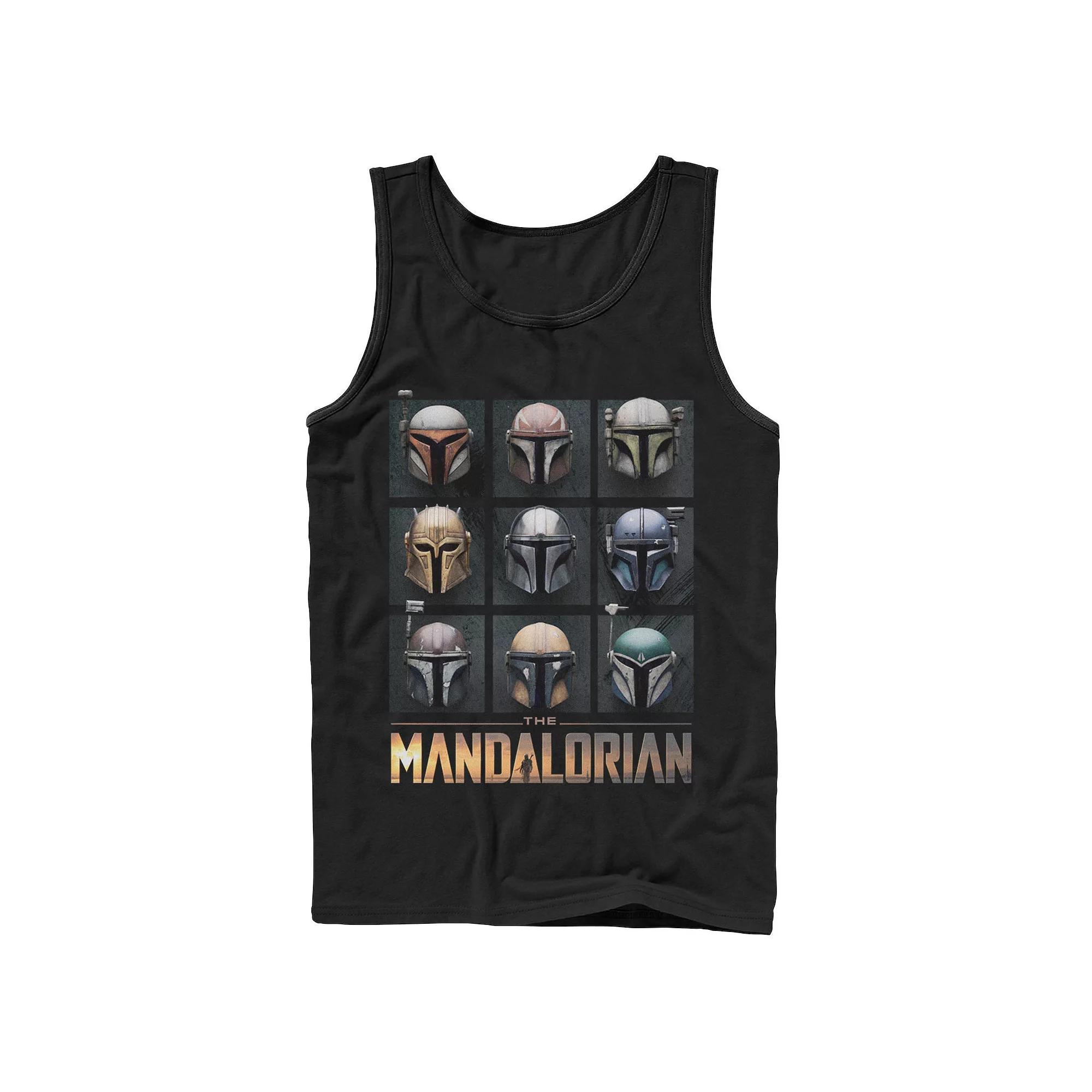 Men's Star Wars The Mandalorian Helmet Box Up Tank Top,  Product Image