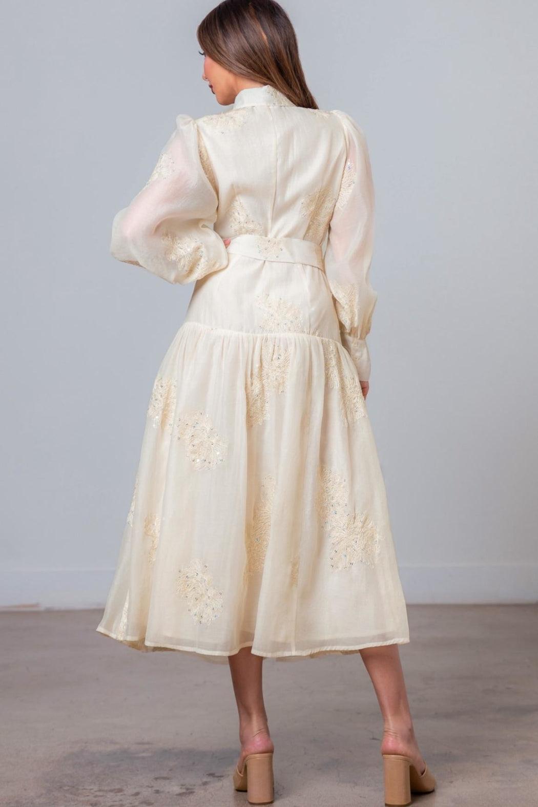 Embroidered Button-Down Dress Product Image