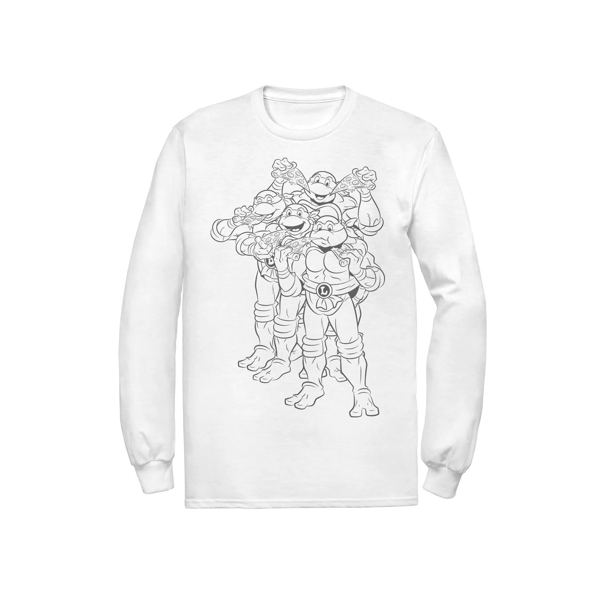 Men's Ninja Turtles Outline Group Shot Long Sleeve Tee,  Product Image