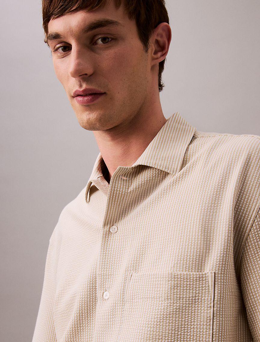 Seersucker Stripe Relaxed Shirt Product Image