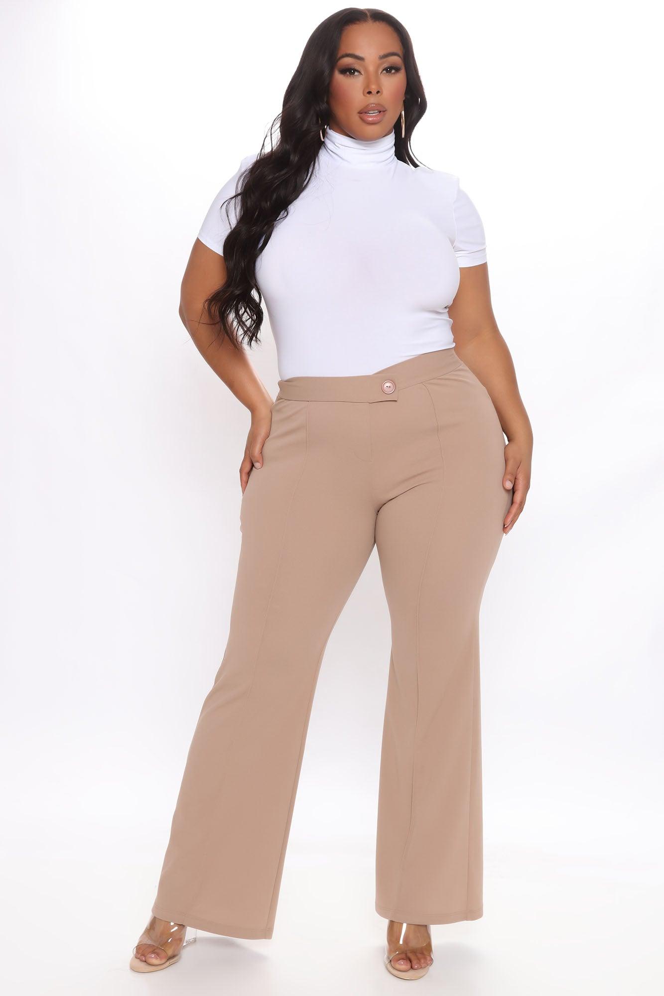 Call It Even Wide Leg Dress Pants - Taupe Product Image