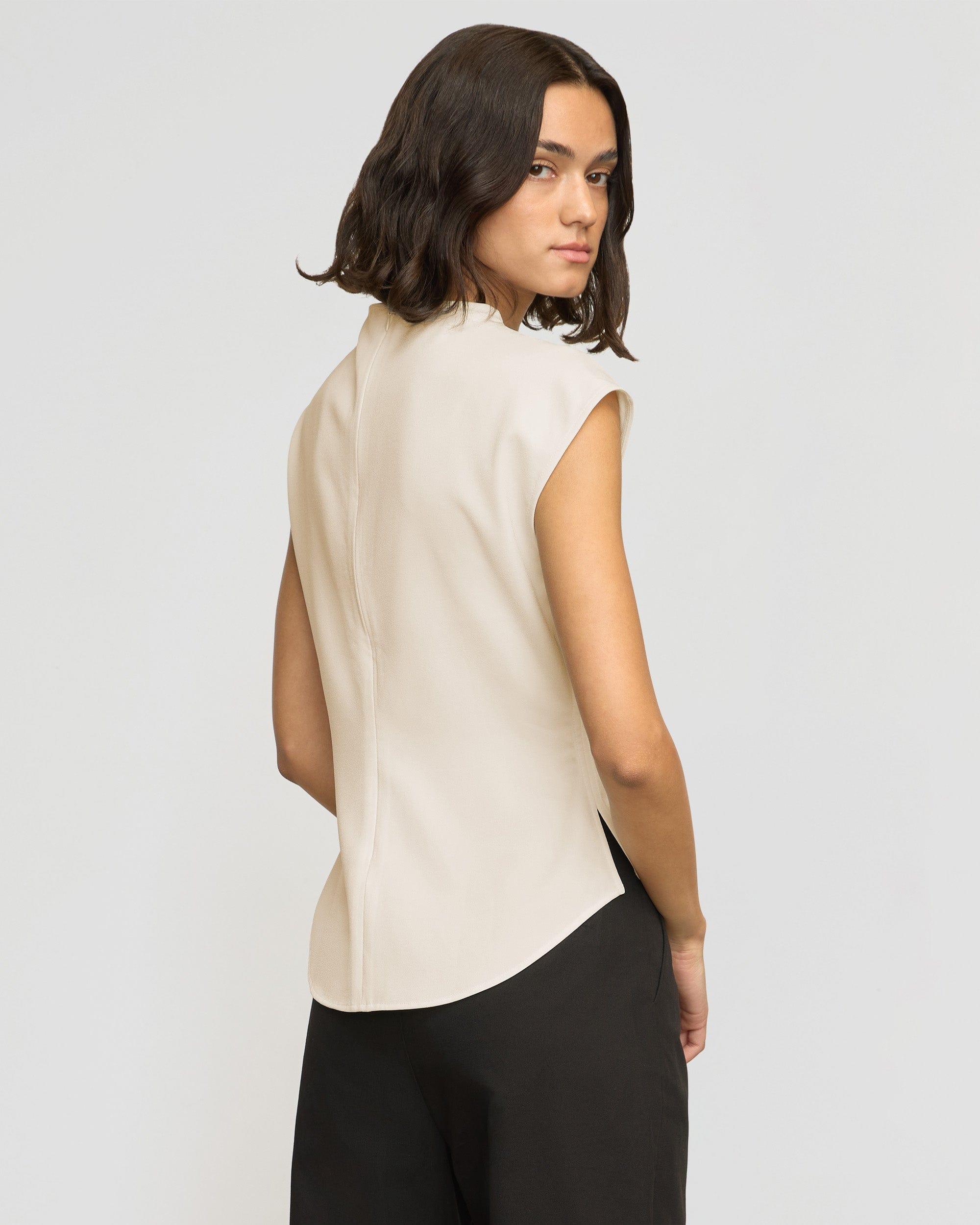Jacqueline Semi-Sheer Crepe Blouse Product Image