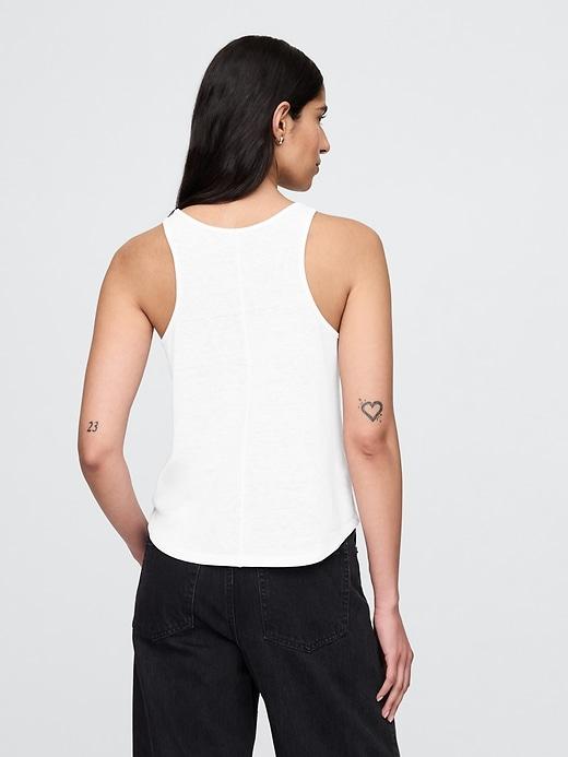 Linen-Blend Racerback Tank Top Product Image