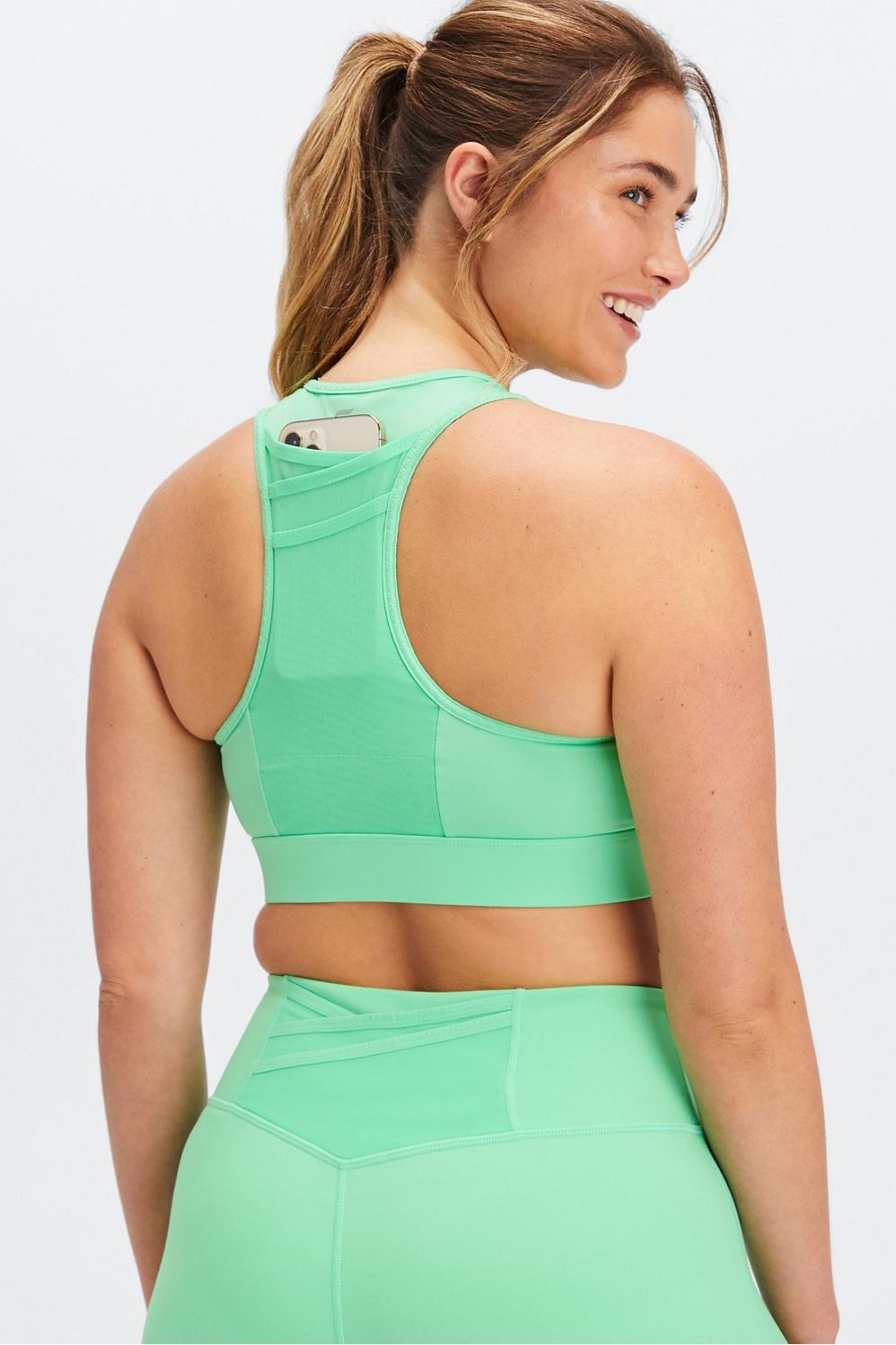 Fabletics Trinity High Impact Sports Bra Womens Tropical Water plus Size 4X Product Image