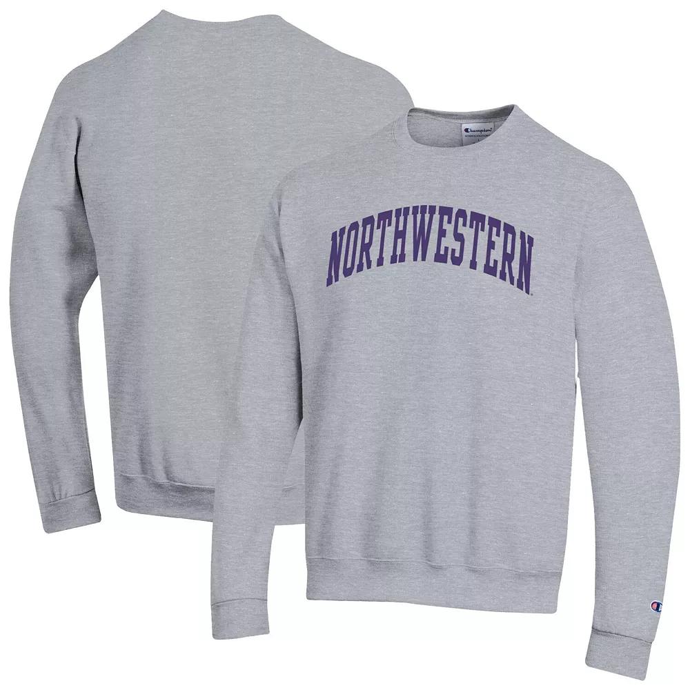 Men's Champion Heather Gray Brown Bears Basic Arch Fleece Pullover Sweatshirt,  Product Image