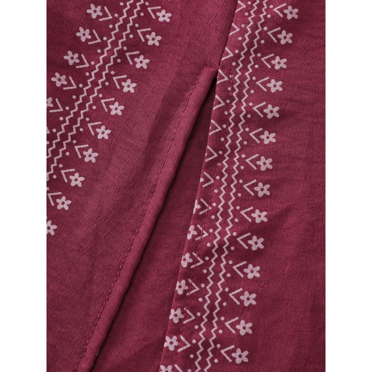 Plus Size Textured Waist-Defining Square Neck Maxi Dress Burgundy Women Timeless Texture Square Neck Extra Long Sleeve Curvy BloomChic 26/4X Product Image