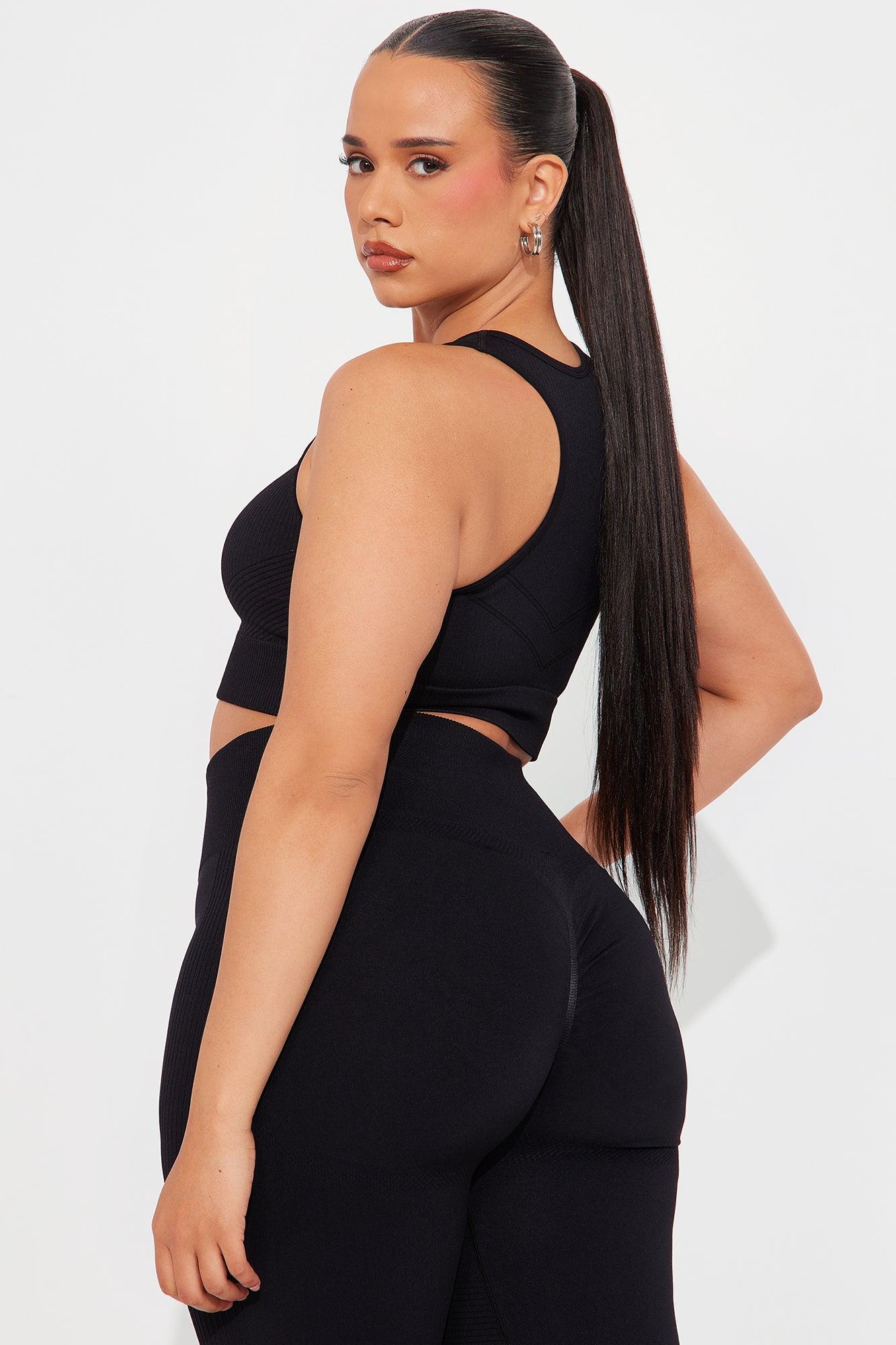 Good Stretch Seamless Sports Bra - Black Product Image