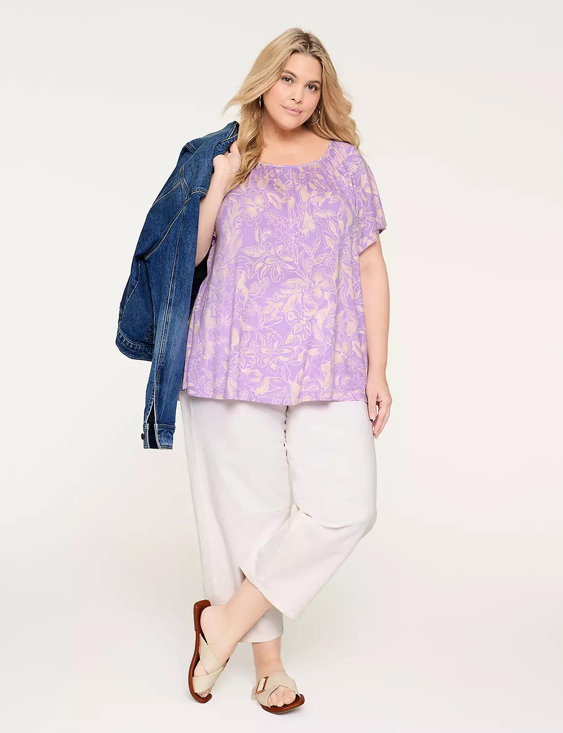 Swing Flutter-Sleeve Boatneck Top Product Image