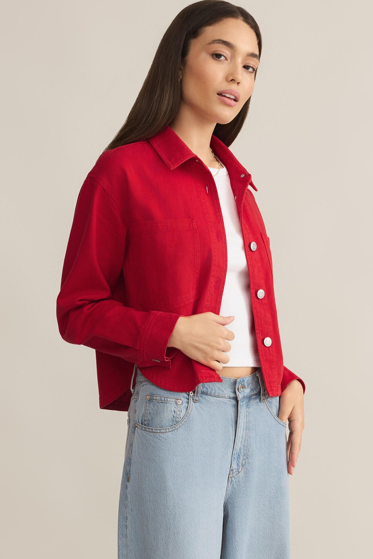 All Day Cropped Denim Jacket Product Image