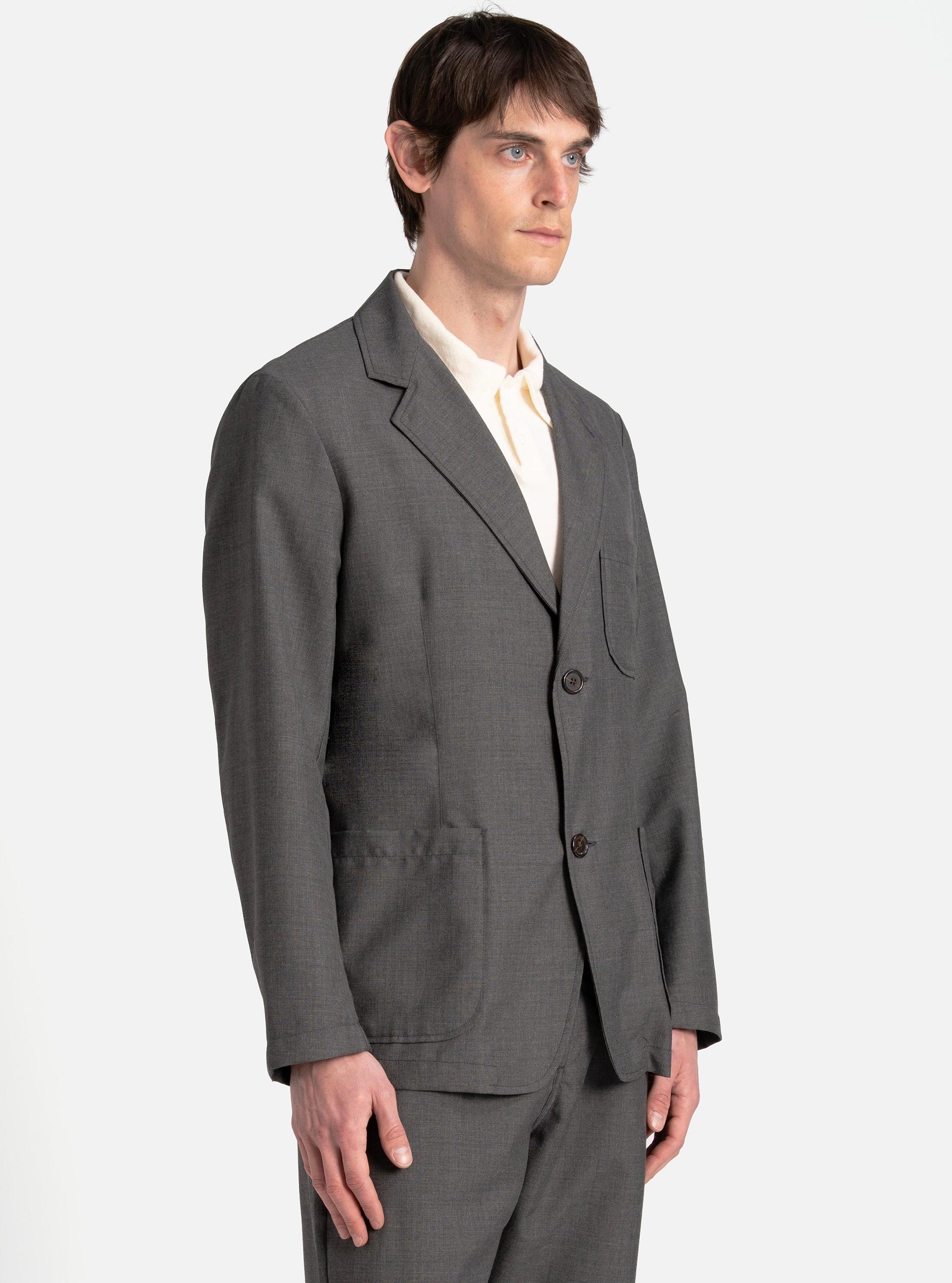 Grey Marl Tropical Suiting Two Button Jacket Product Image