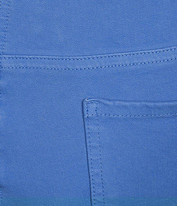 Multiples Plus Size Solid Garment Dyed Functional Pockets Straight Leg Fringe Hem Pull-On Ankle Pants Product Image