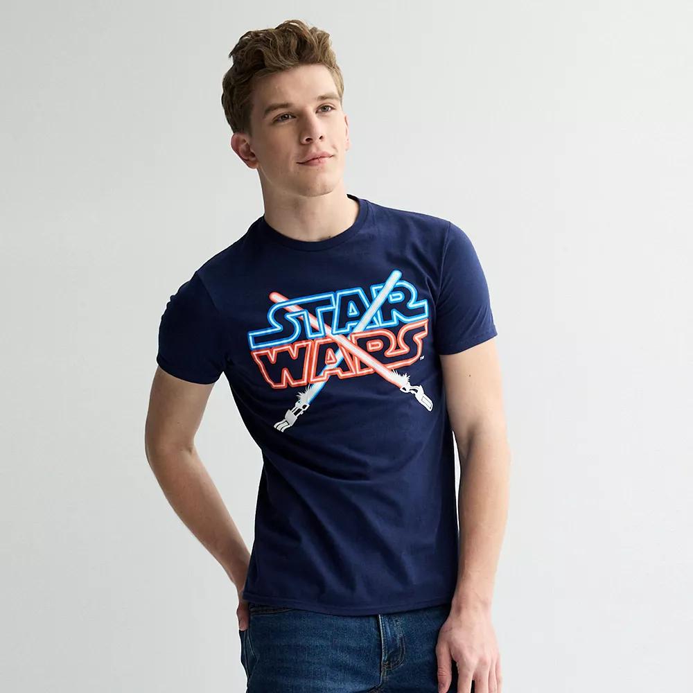 Men's Star Wars Crossed Lightsaber Graphic Tee, Size: Medium, Blue Product Image