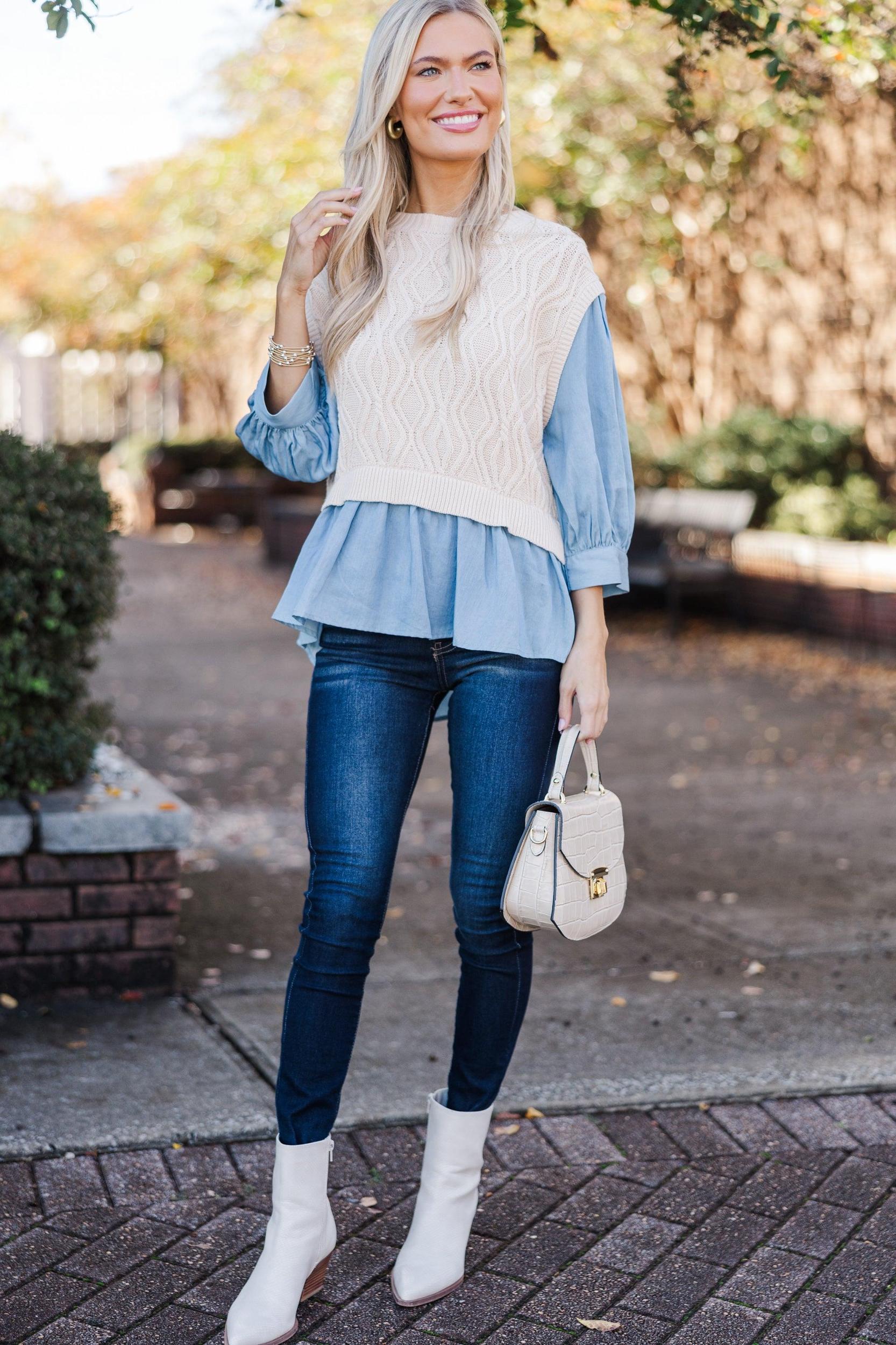 It All Goes By Ecru White Layered Blouse Female Product Image