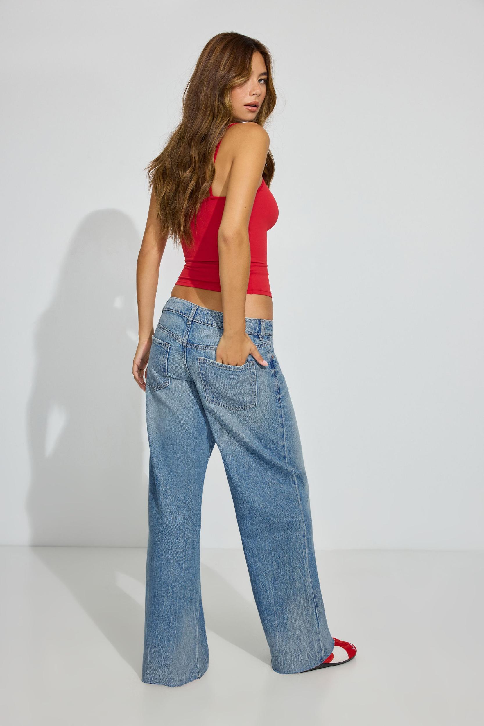 Low Rise Wide Leg Jeans Product Image