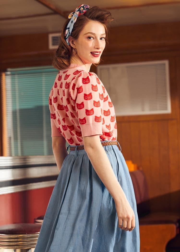 Retro Radiance Puff Shoulder Sweater Product Image