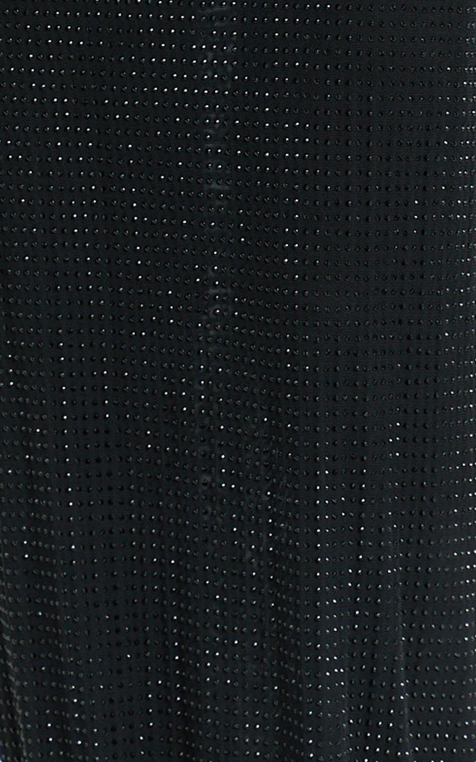 Felix Maxi Dress - Low Cowl Neck Bodycon Tie Back Dress in Black Product Image