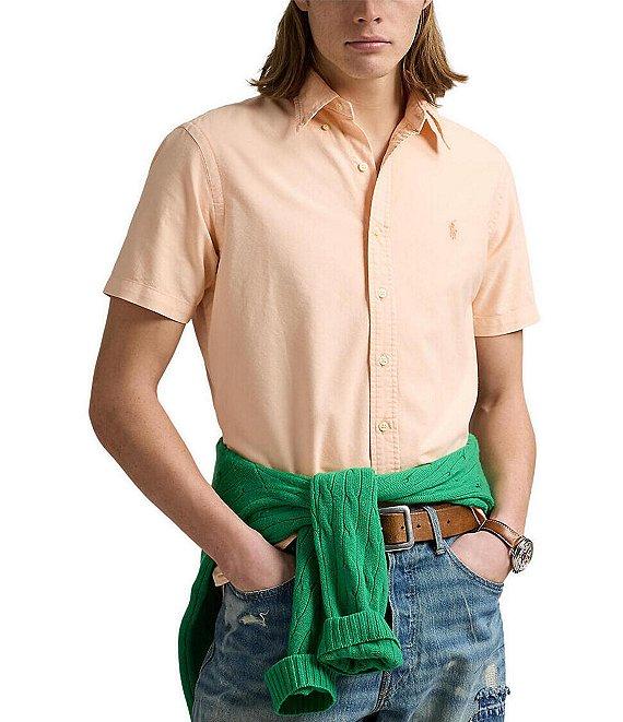 Polo Ralph Lauren Classic Fit Mineral-Dyed Oxford Short Sleeve Woven Shirt Product Image