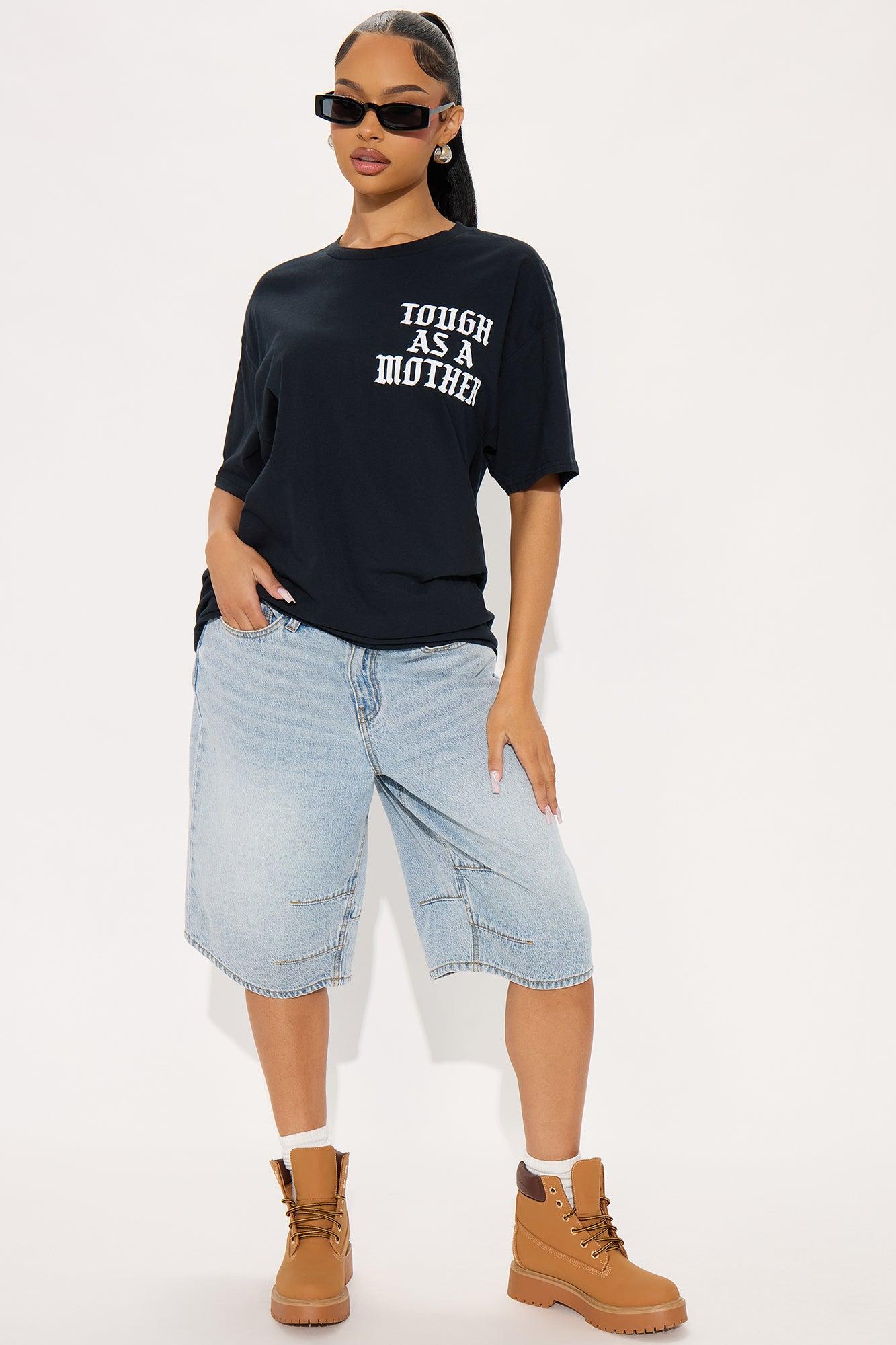 Tough As A Mother Oversized Tee - Black Product Image