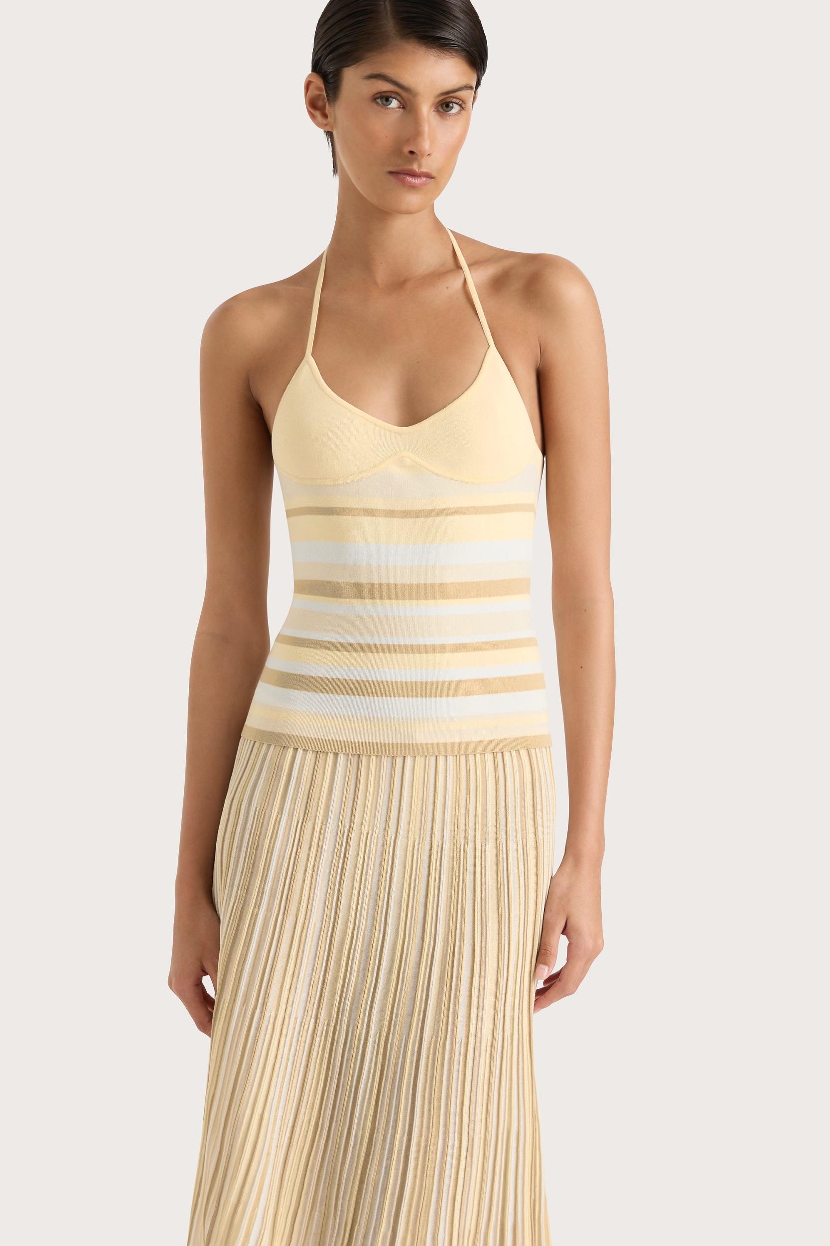 Citara Drawstring Skirt Butter Stripe - Final Sale Product Image