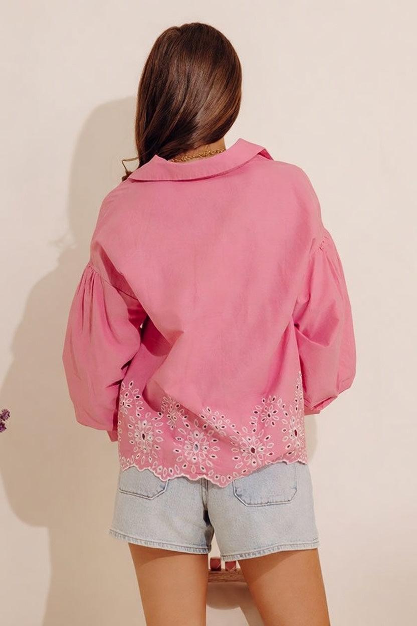 Kind Gesture Eyelet Top in Blush Product Image