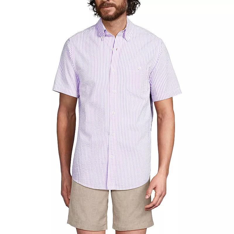 Men's Lands' End Button-Down Seersucker Shirt,  Product Image