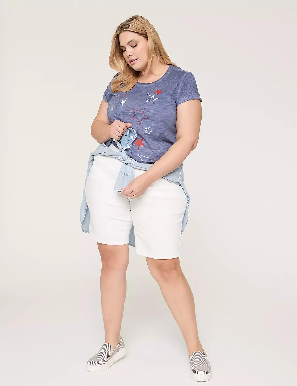 Embellished Red, White & Blue Stars Graphic Tee Product Image