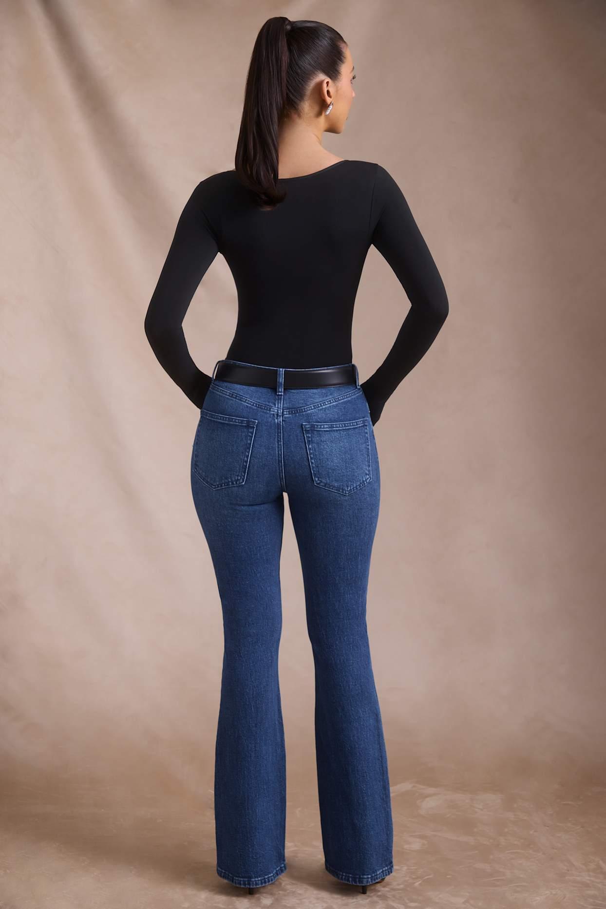 High-Rise Flared Jeans in Indigo Wash Product Image