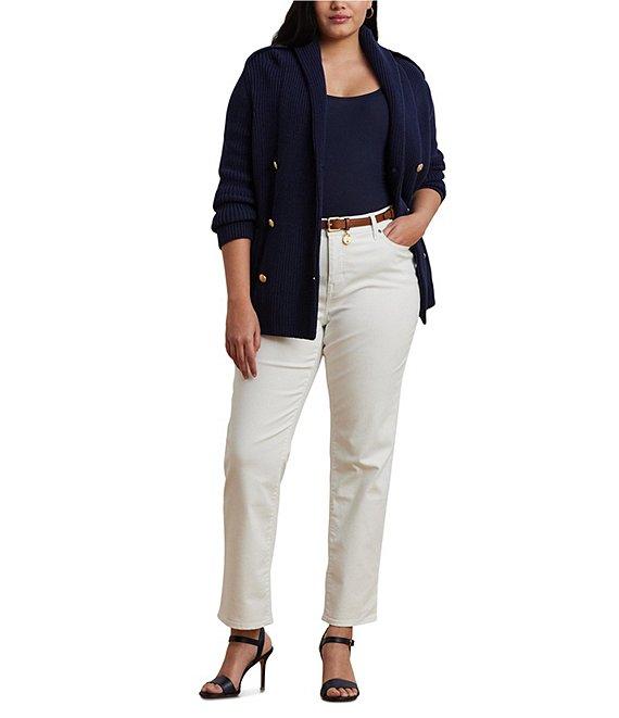 Lauren Ralph Lauren Plus Size Mid Rise Straight Leg Jeans Product Image