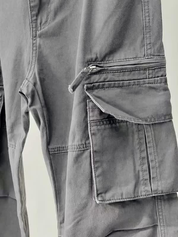 Washed Vintage Baggy Cargo Jeans Product Image