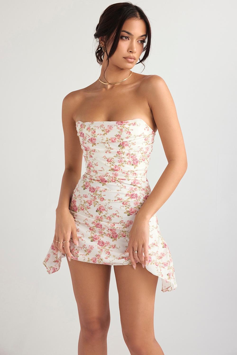 Jasmine  rose print draped corset dress - sale Product Image
