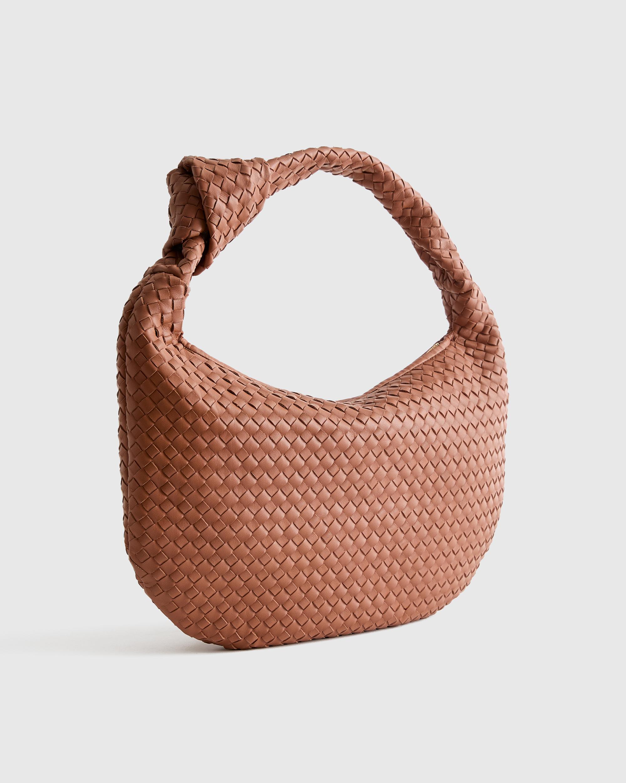 Quince | Women's Italian Leather Handwoven Slouchy Shoulder Bag Product Image