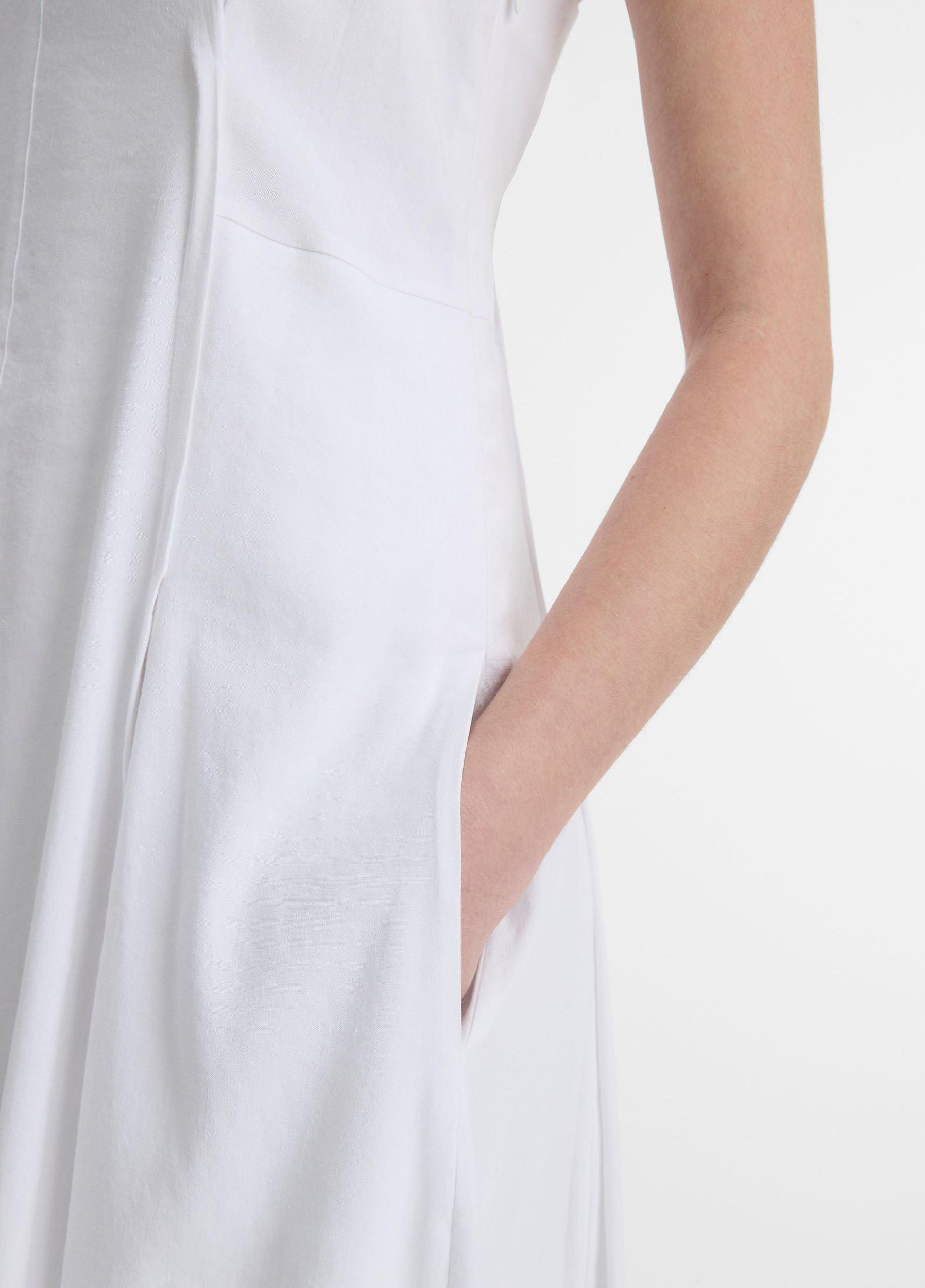 Linen-Blend Square-Neck Dress Product Image