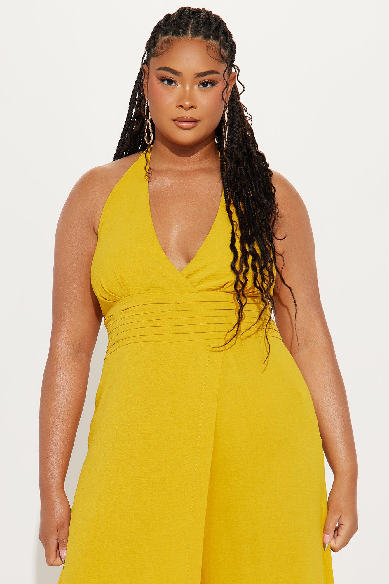 Light Up The Room  Jumpsuit - Mustard Product Image