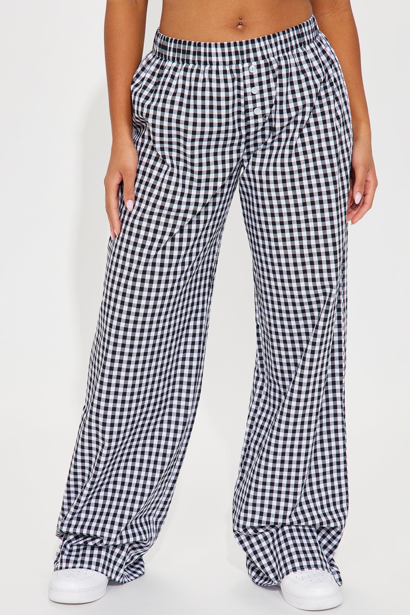 Cruise Along Gingham Boxer Pant - Black/White Product Image