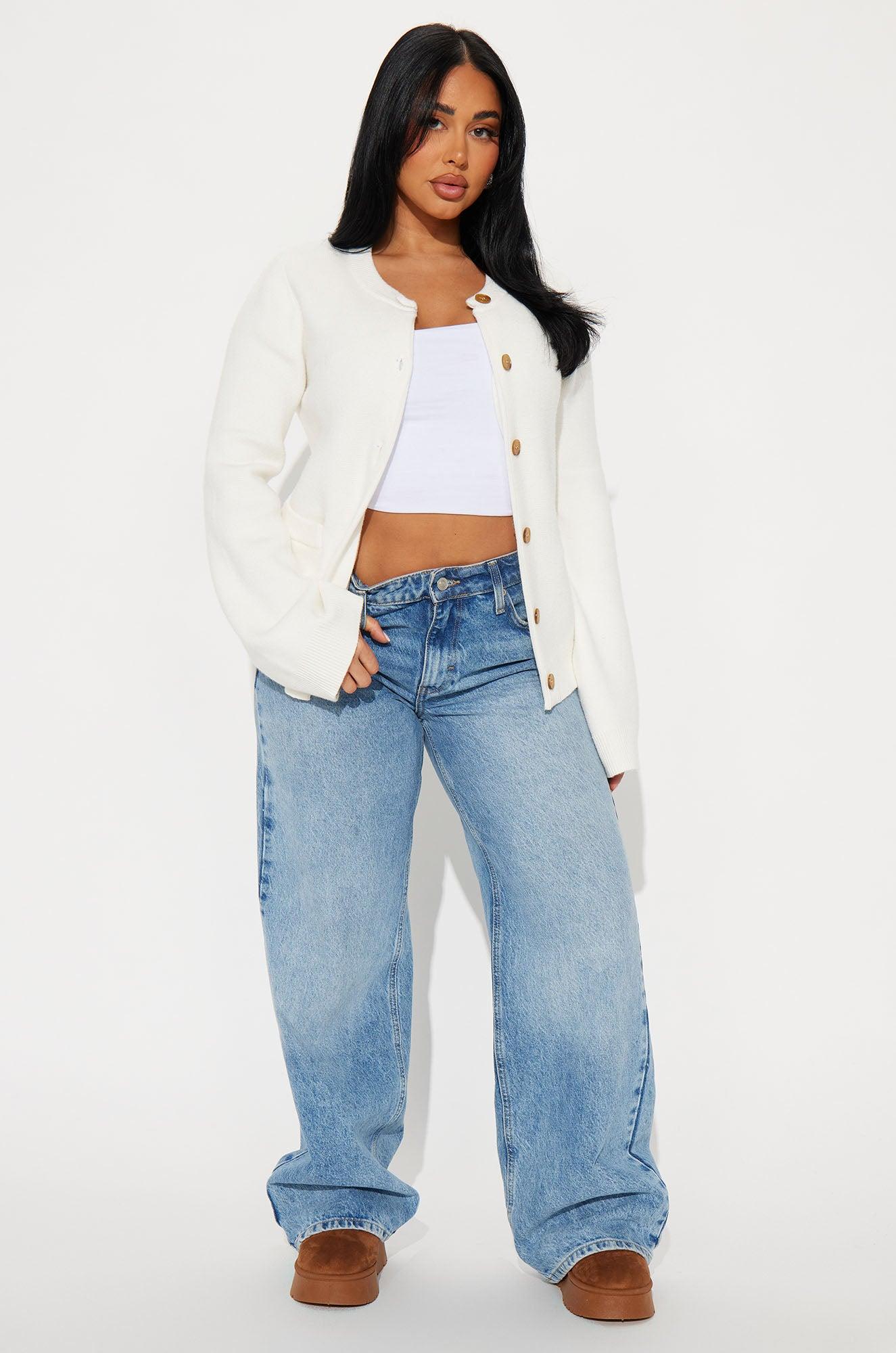 Grace Bell Sleeve Cardigan - Ivory Product Image