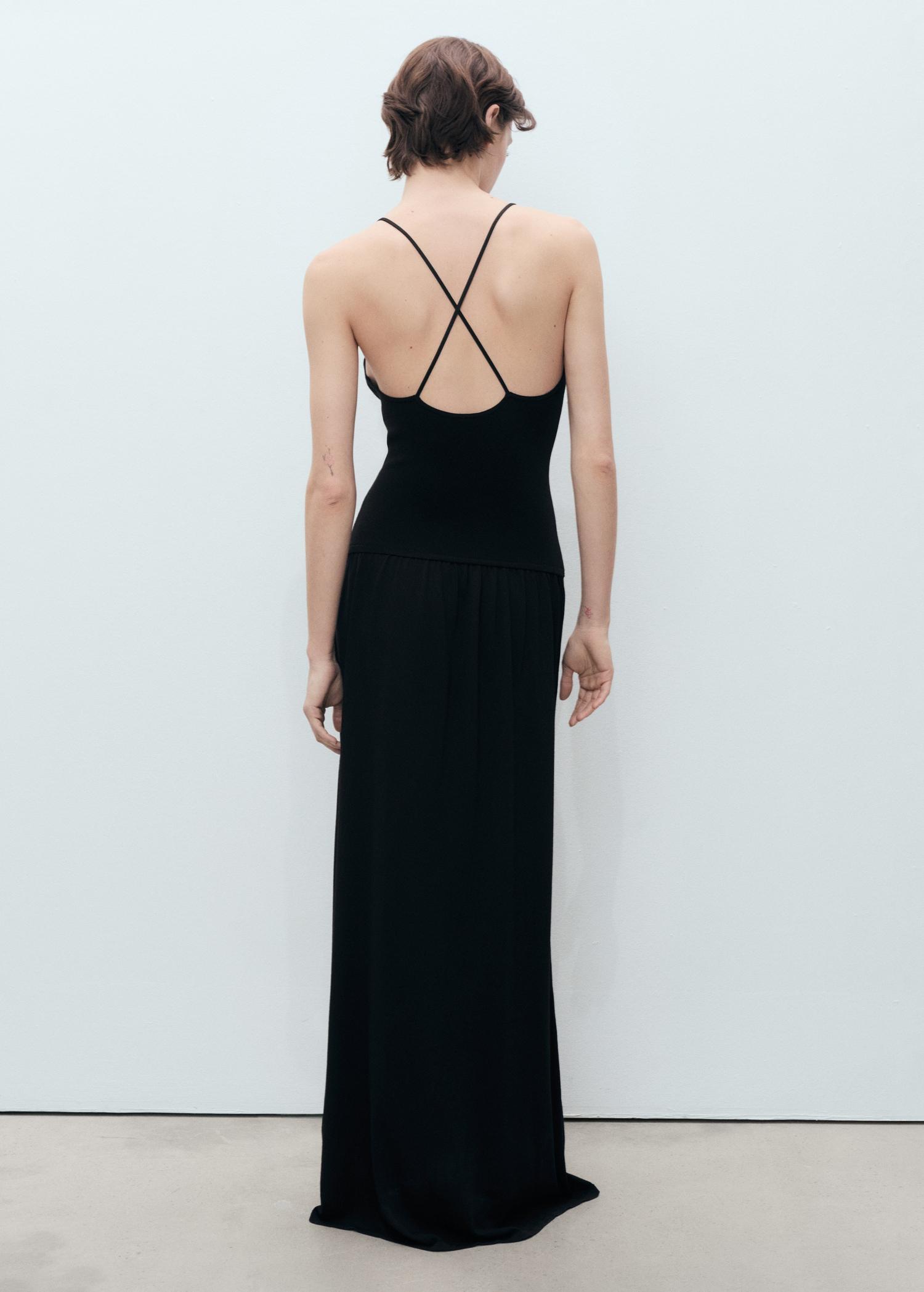 Cross-back knitted dress - Women | MANGO USA Product Image