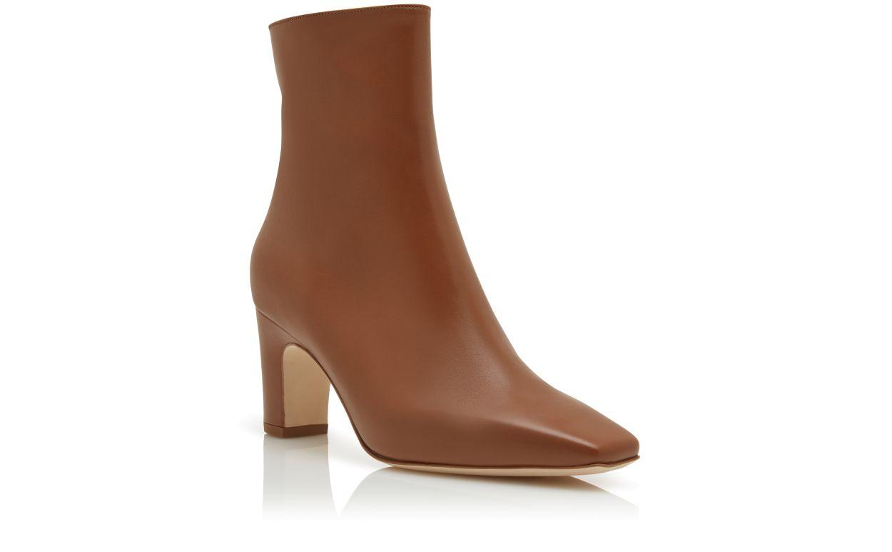OFARALO Light Brown Calf Leather Ankle Boots Product Image