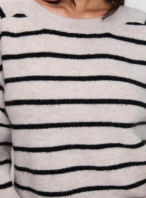 Souvenirs Knit Sweater Grey Stripe Product Image