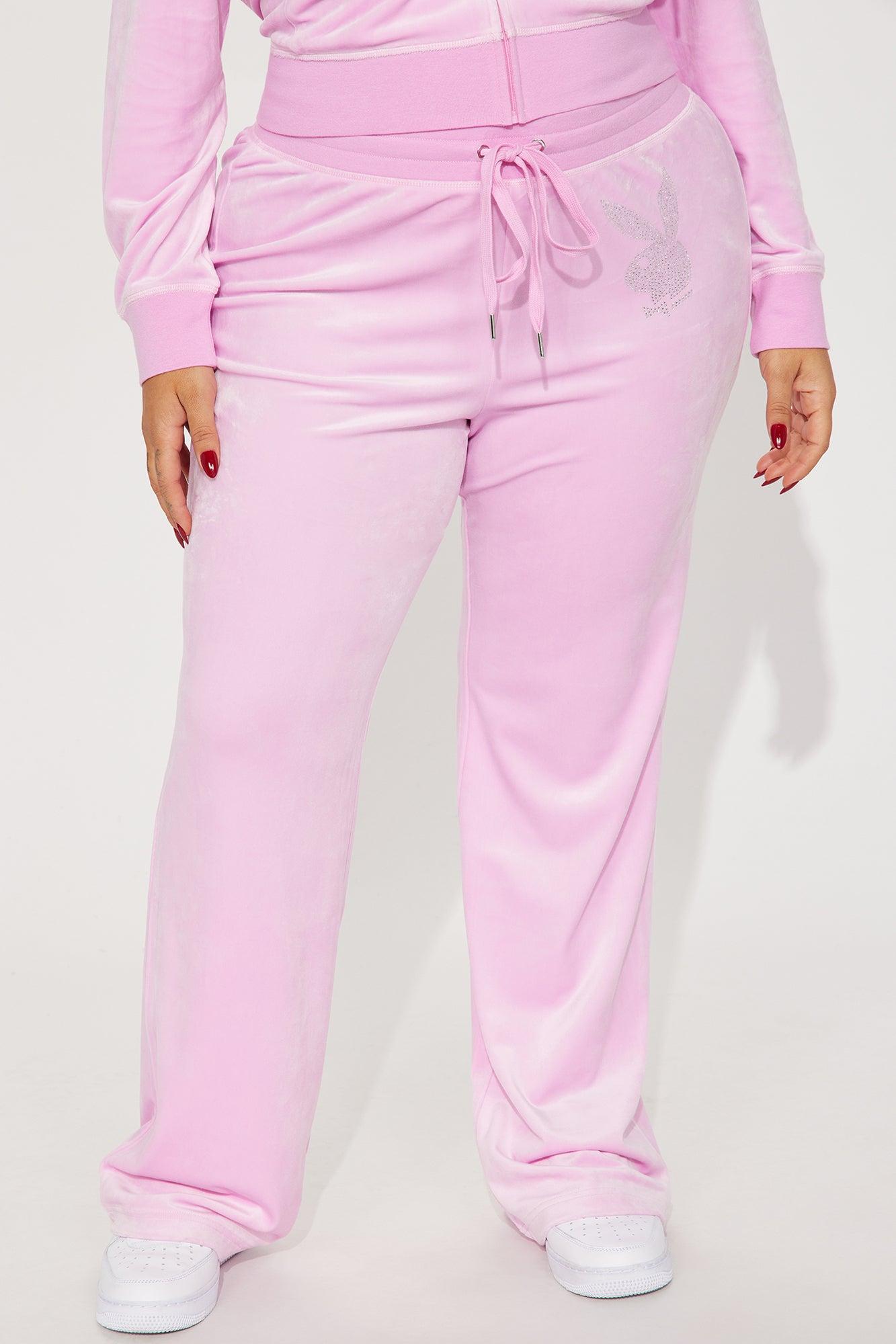 Velour Playboy Pant - Pink Product Image