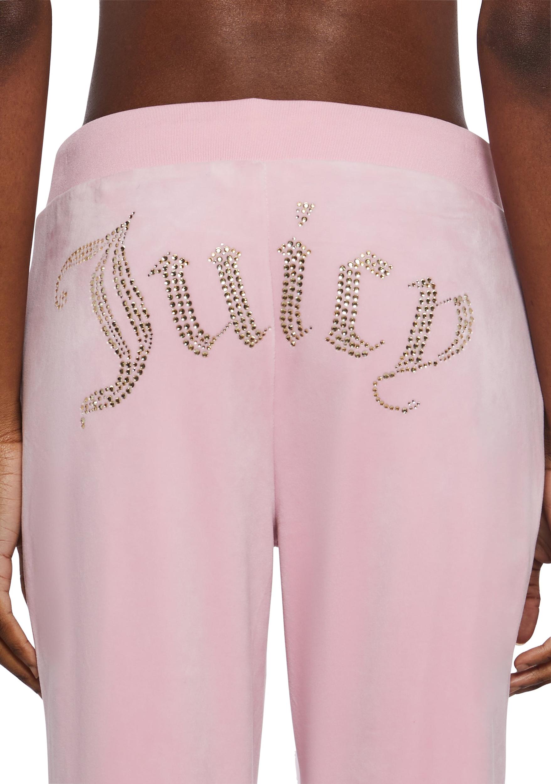Juicy Couture OG Big Bling Velour Rhinestone Hoodie - Pink Product Image