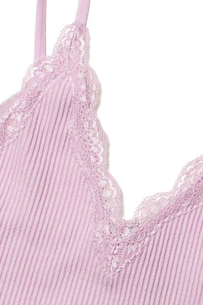 Lilac Seamless Lace Trim Cami Product Image
