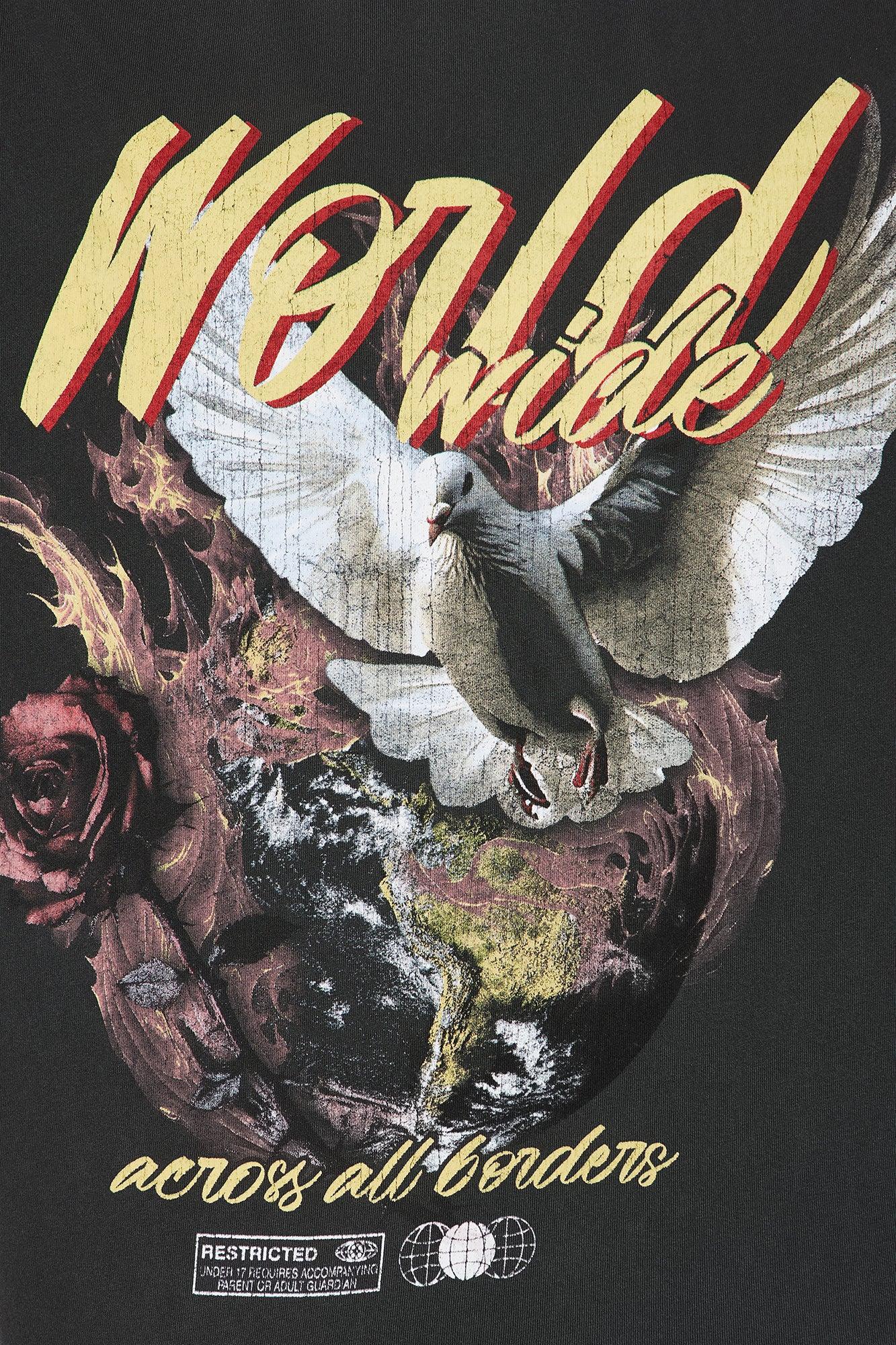 World Wide Washed Tee - Black Wash Female Product Image