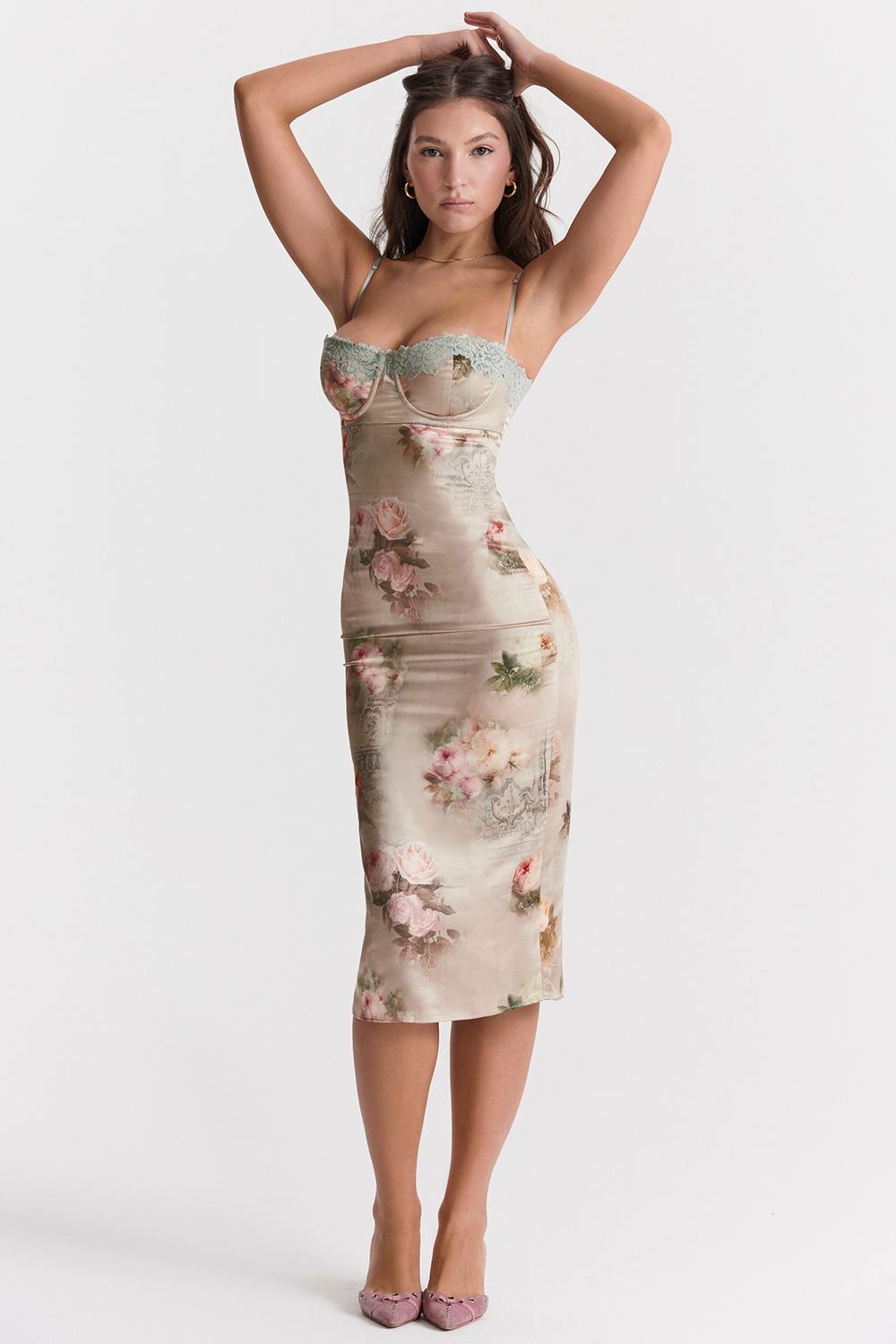 Venus  vintage floral midi dress Product Image