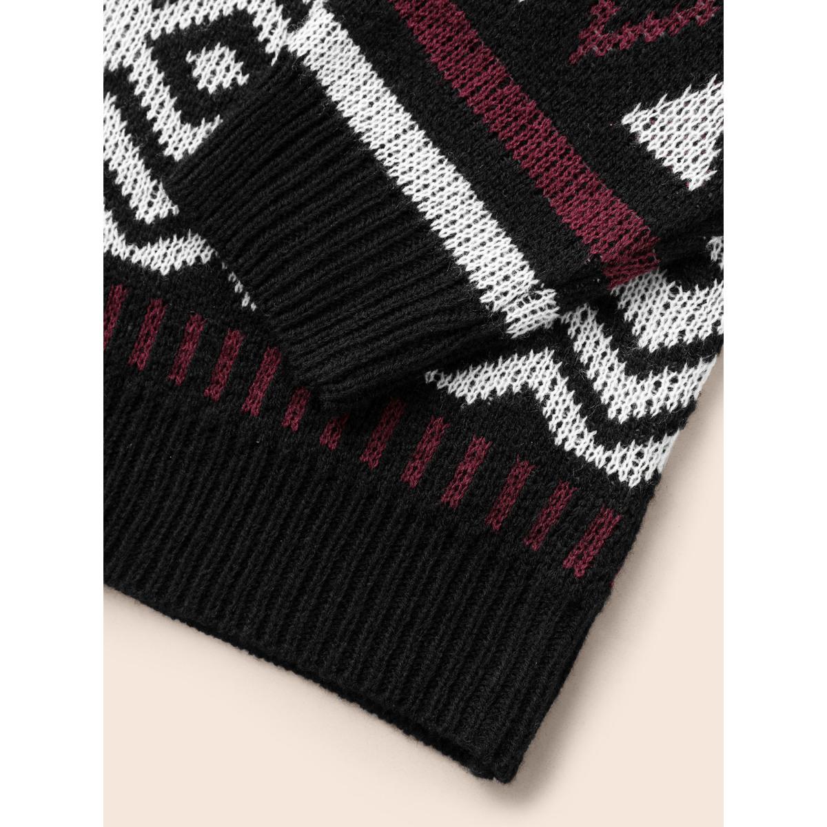 Plus Size Bandana Drop Shoulder Pocket Cardigan Black Women Casual Loose Long Sleeve Everyday Cardigans BloomChic 14-16/1X Product Image